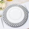 TABLECLOTHSFACTORY 6 Pack | 13" Sparkling Silver Diamond Disposable Dinner