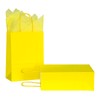 AZOWA Yellow Gift Bags with Tissue Paper Small Yellow Kraft