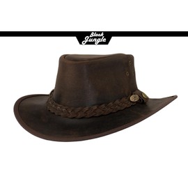 Black Jungle Balat Leather Western Hat Australia Cowboy Hat, brown