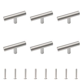 MOROBOR Brushed Nickel T Bar Handles,20PCS Single Hole T Bar Drawer Pulls 45mm Aluminum Alloy Kitchen Cabinet Handles with Screws SIiver T Bar Knobs for Cupboard, Drawers, Wardrobes