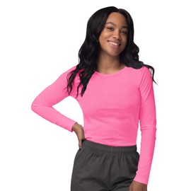 Sivvan Scrubs for Women - Long Sleeve Comfort Underscrub Tee - S8500 - Neon Pink - M