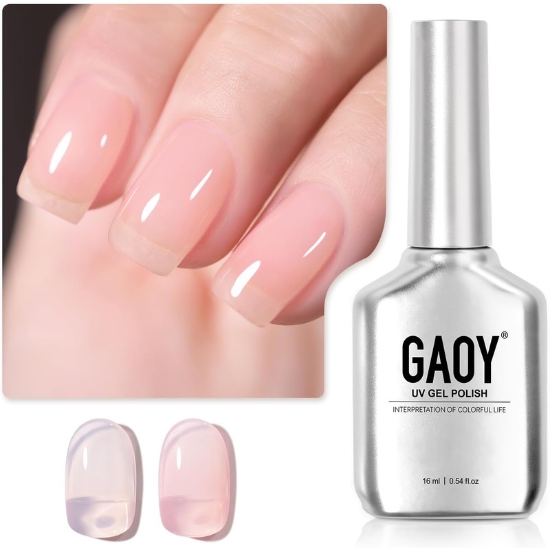 GAOY- Esmalte de uñas en gel nude Pink Jelly, esmalte