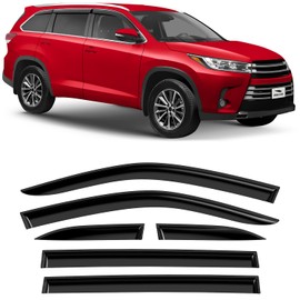 Voron Glass Tape-on Extra Durable Rain Guards for Toyota Highlander 2014-2019, Window Deflectors, Vent Window Visors, 6 Pieces - 100474