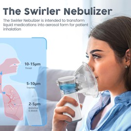 Compact Portable Nebulizer, Mesh Nebulizer, Auto-Cleaning Handheld Nebulizer, Two Ways to Use for Adults and Children with Respiratory Problems, for Home, Office, Outdoor