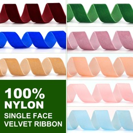 Ewaymado Light Blue Velvet Ribbon 2 Inch x 20Yd,Great for Gift Wrapping,Hair Bows,Christmas,Wedding Party Decoration (2" Light Blue)