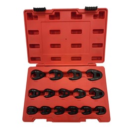 VCT 12pc Crowfoot Flare Nut Wrench SAE Chrome-Moly Set, 3/8" & 1/2" Drive Ratchet 5/16" too 1"