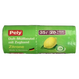 pely Duft-Müllbeutel mit Zugband "Zitrone", 35l, 20-Stück