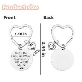 Wedding Anniversary Key Chain for Couples Anniversary Christmas Gifts for Husband Wife Birthday Gift for Women Men New Couple Gift Keychain for GF BF Engraved Key Chains for Him Her