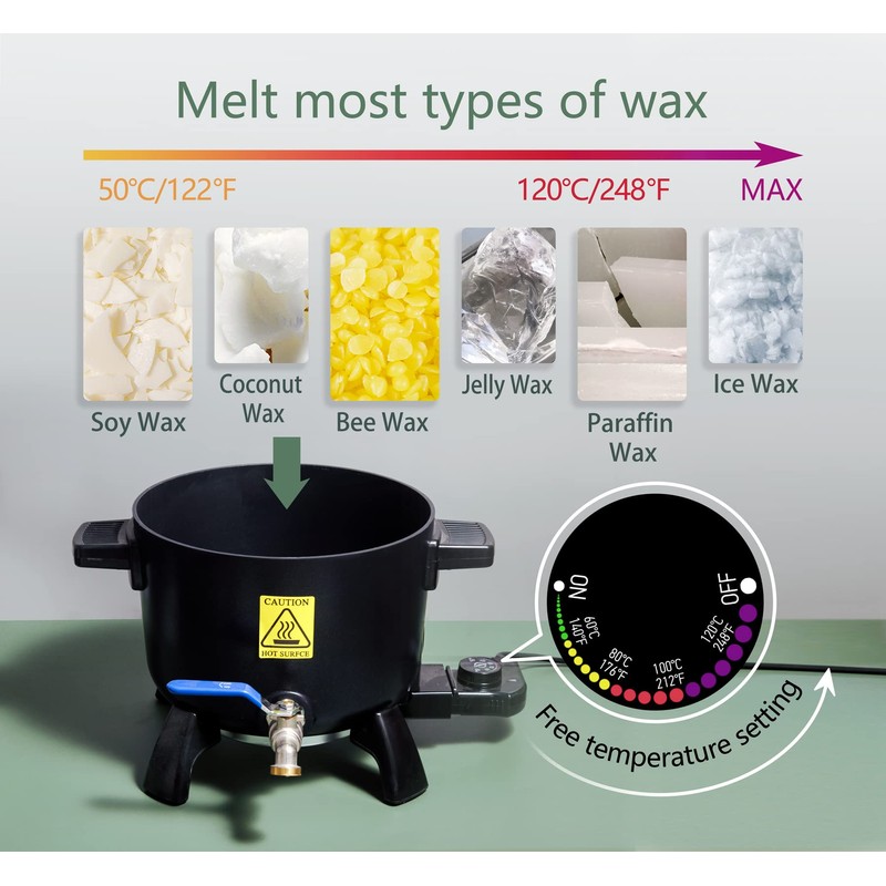 Aroparc Wax Melter for Candle Making, 6Qts Candle Wax Melting