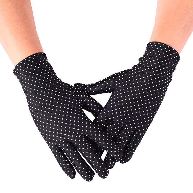 BUZZxSELECTION GB008 Polka Dot Pattern, Fabric, Gloves, Hand Care, UV