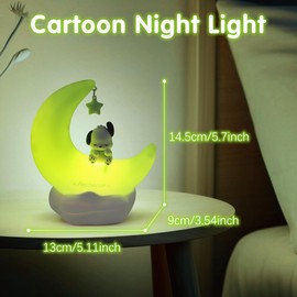 MINISO MINISO Pochacco Night Light, Green Sanrio Lamp for Kids, Pochacco Crescent Moon Nightlight with 3 Mode, Cute Pochacco Night Lamps, Sanrio Lamp Decor for Birthday Gifts, Crescent Moon Lights for Girls