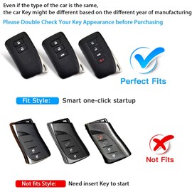 QBUC for Lexus Key fob Cover, TPU Car Key Case Protector with Keychain Compatible with Lexus 2013-Up RX is ES GS LS NX RS GX LX RC LC