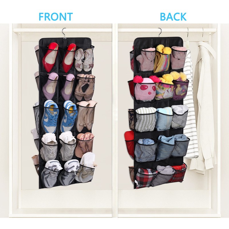 MISSLO 30 Large Pockets Dual Sided Hanging Shoe Rack for