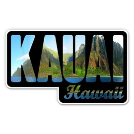 Kauai Hawaii Sticker - 3" Laptop Sticker - Waterproof Vinyl for Car, Phone, Water Bottle - Kauai Island Decal