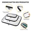 HQEUZ Transparent Bag with Double Zipper, PVC Transparent Toiletry Bag,