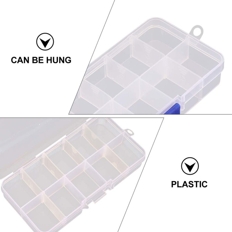 EXCEART 3 Pieces Assortment Box Small Sorting Boxes Plastic Transparent