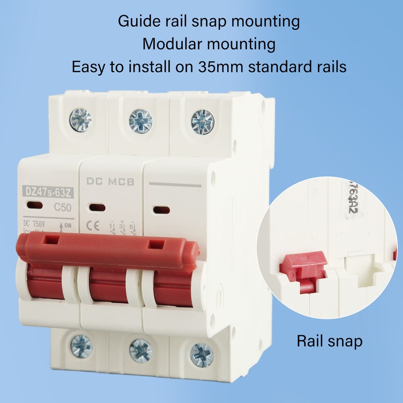 3P Direct Current Circuit Breaker Practical Small Circuit Breaker for