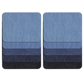 LIANHATA Denim Patches, Approx. 3.7 x 4.9 inches (9.5 x 12.5 cm), Set of 12 in 3 Colors, Iron on Sewing Jeans, Repair Cloths, Repair Patch, Can Be Cut Freely, Washable, DIY Crafts, 5 Colors