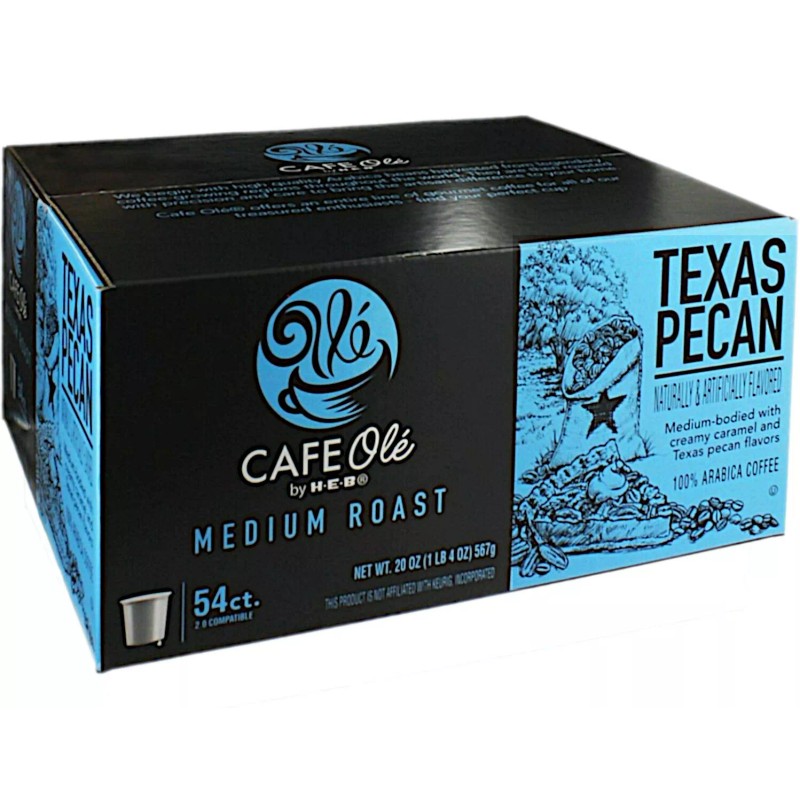 H‑E‑B X54 HEB Cafe Ole Texas PECAN Single Serve Coffee