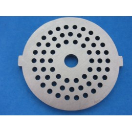 Replacement meat grinder plate. For many Waring Pro, Rival, Deni, Game Winner etc. Plate is 2 1/8" 53mm wide. PLEASE MEASURE BEFORE ORDERING. Does not fit Kitchenaid (1/8" 3 mm)