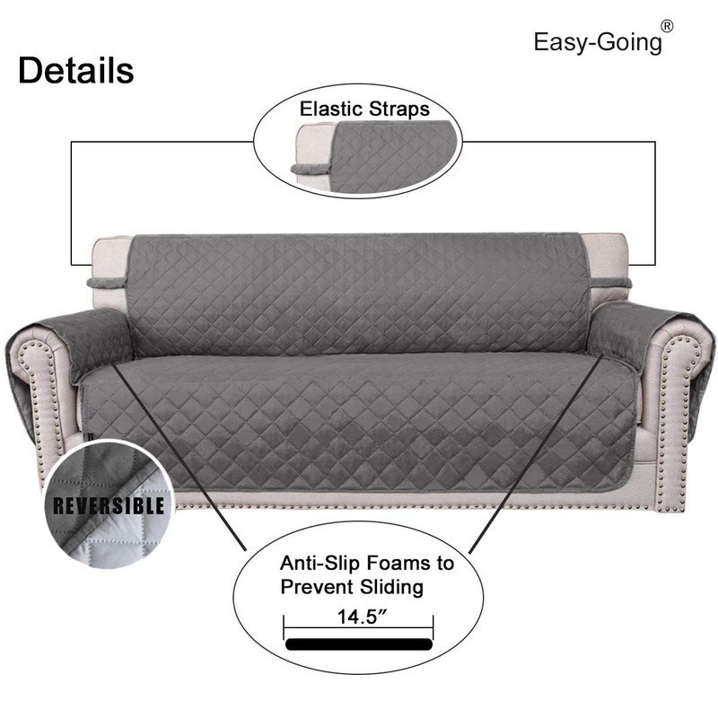 Easy-Going Reversible Couch Cover for 3 Cushion Couch Sofa Cover