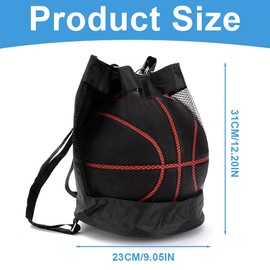 WeddHuis Ball Bag Ball Net, Football Mesh Bag, Multi-Purpose Sports Mesh Bag, Mesh Beach Bag, Gym Bag Backpack, Portable Ball Net for Football, Basketball, Tennis, Volleyball, Rugby Ball