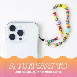 MOXYO Beaded Charm Bracelet Universal Wrist Strap Beaded Phone Lanyard, Works with All Smartphones and Anchor Systems (Multi Color)