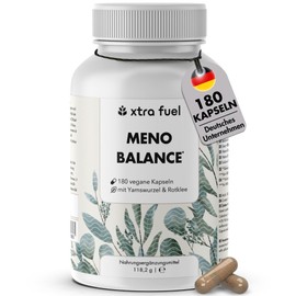 Wechseljahre Kapseln 180 Stück - Meno Balance - Natürliche Formel mit Yams, Rotklee, Baldrian & Eisen