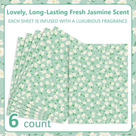 Scented Jasmine Drawer Liners Perfect for Dresser, Wardrobe, Drawers, Shelves, 6 Sheets, 36.5 x 50 cm