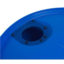 Good Ideas Big Blue 55 Gallon Recycled Plastic Rain Barrel Water Collector Drum