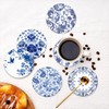 BaHomeck Absorbent Coasters for Drink Set of 6,Bule and White