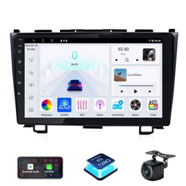 DVRMEDIA 4+128G Car Radio for Honda CRV 2007-2011 with Carplay & Android Auto, 9 Inch Touch Screen Car Stereo with Bluetooth, GPS Navigation, Mirror Link, DSP, FM/AM Radio and Backup Camera