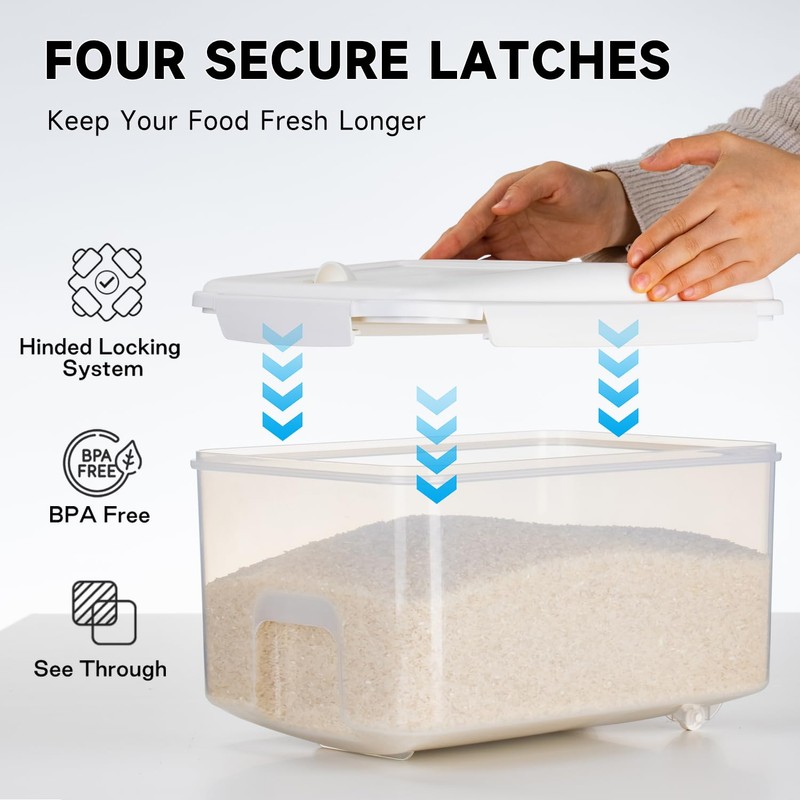 LivLab Mker 10 lbs Cereal Containers Storage - Airtight Flour
