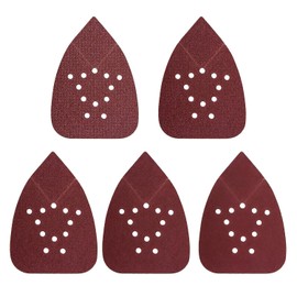 Pack of 50 Sandpaper Triangle Sanders, Mouse Sanding Sheets with 12 Holes, 135 x 95 mm Delta Sandpaper Velcro, Grit 60/80/120/180/220 for Woodworking Metal