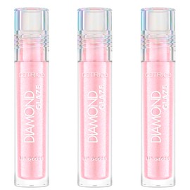 Catrice Diamond Glaze Lip Gloss, No. 020, Pink, Instant Result, Glossy, Holographic, Glitter, Vegan, Paraben-Free, Microplastic Particles, Nanoparticles Free, Pack of 3 (3 x 3 ml)