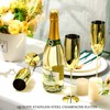 Yinder 12 Pcs Gold Champagne Flutes Bulk 8.5 oz Gold
