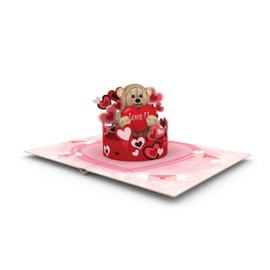 Love U Bear Hugging Pop-Up Greeting Card, Red Heart, Valentines Day, Holidays, Thinking of You, Husband, Wife, Kids, Mom, Teacher, Son, Daughter, Dad, Cards With Envelopes
