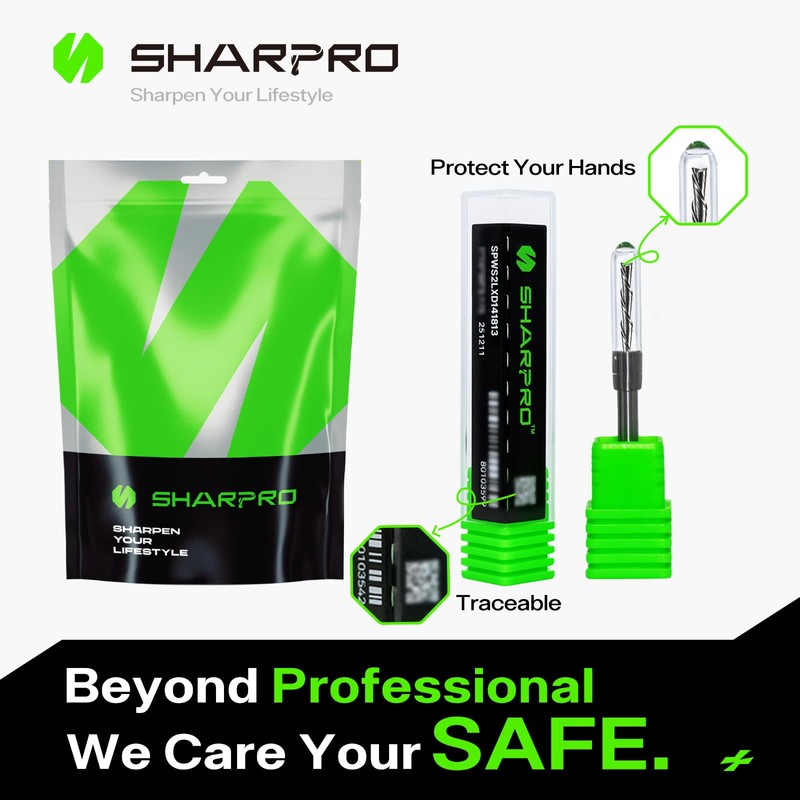 SHARPRO Downcut Spiral Router Bit 1/4 Inch Shank 1/8 Inch