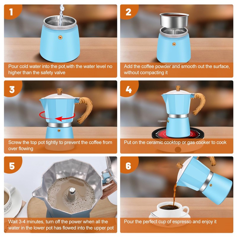DITOSH 12 Cup Aluminum Espresso Stovetop Moka Pot Express Coffee