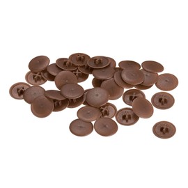 HARFINGTON Screw Cap Covers, 40pcs 17x4mm Plastic Screw Decoration Cover for Phillips Cam Fitting Nut Self-Tapping Screw, Dark Brown