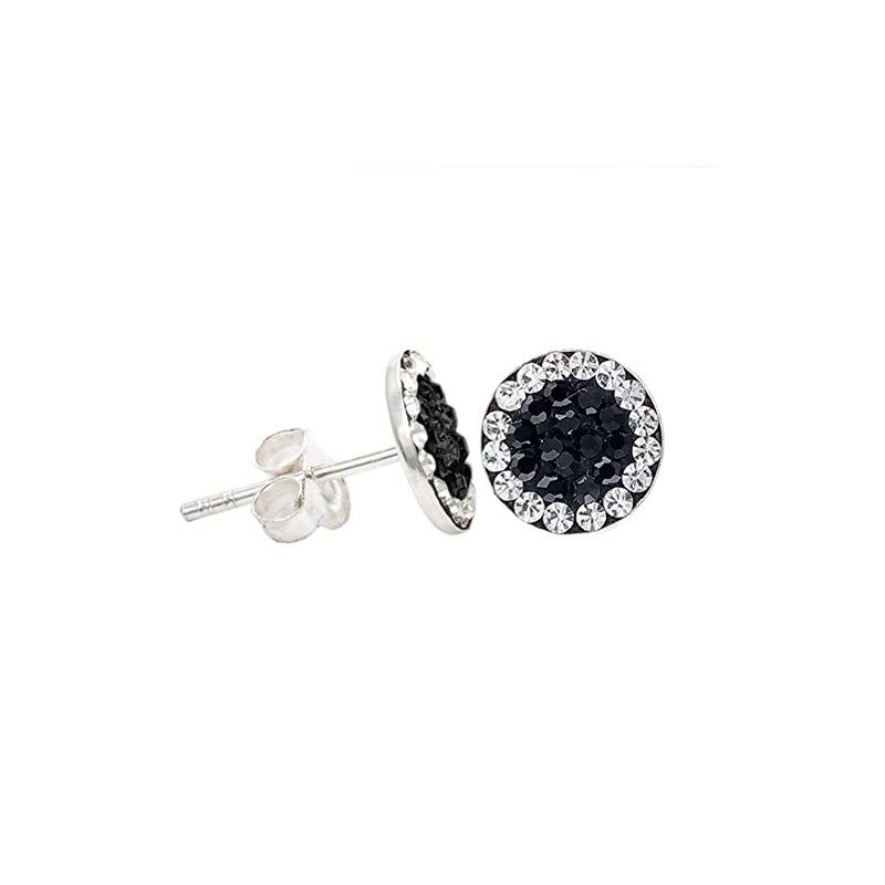ENTREPLATA 925 Sterling Silver Mosaic Microsetting Earrings for Women Girls