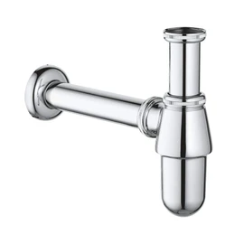 Schläfer 3439600 Bottle Odour Trap for Washbasin, Cup Siphon, 1 1/4 Inch x 32 mm, Metal Odour Trap, Bottle Siphon Ideal for Small Bathrooms, Siphon Cup Chrome