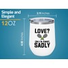 Bubble Hugs Tennis White Edition Wine Tumbler 12oz - Love