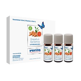VENTA Venta Bio-Duft Grapefruit-Sandelholz, 100 % Natrliche ?therische Bio-?le, 3 x 10 ml