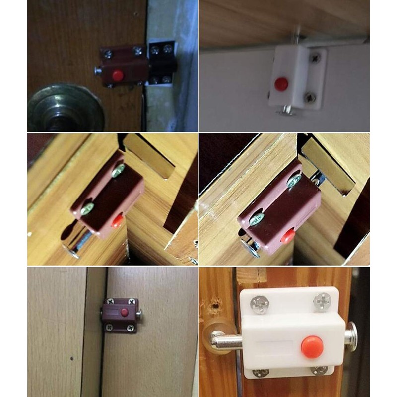 4 Piece Window Cabinet Knob Spring Loaded Automatic Door Lock