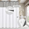 Luxury Textured Fabric Shower Curtainwith Snap-in Liner Dark Grey,72x84
