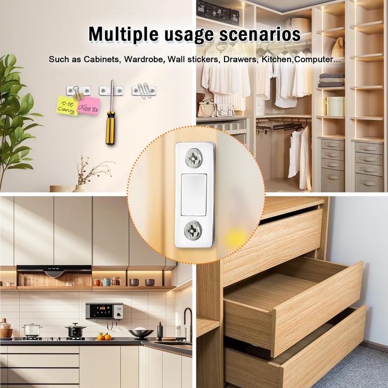 Magnetic Door Catch 10 Pack -Ultra Thin Magnets with Adhesive