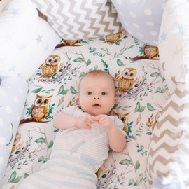 4 Pack Woodland Neutral Bassinet Sheets Set Unisex Forest Animals Fitted Baby Toddlers Bassinet Sheets for Baby Boys or Girls (Fox)