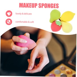 WOONEKY Egg-shaped Makeup Sponges 4pcs Fruit Beauty Egg for Women Portable Makeup Tools