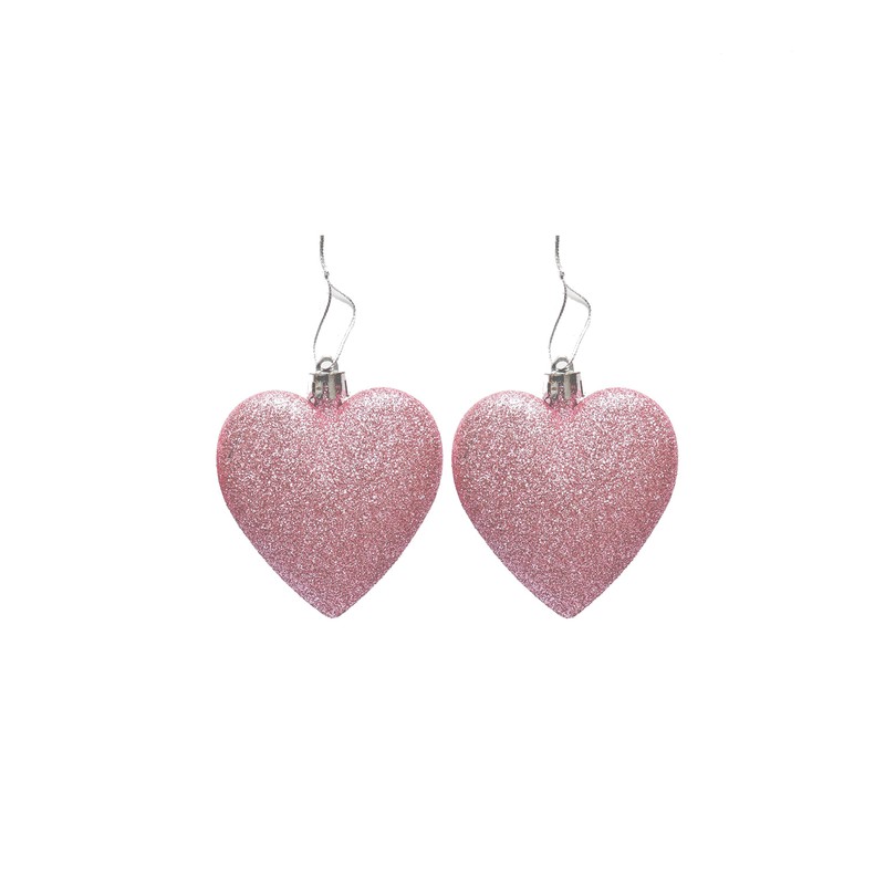 Simply Products 6 Heart Baubles - Great Christmas Tree Decorations,